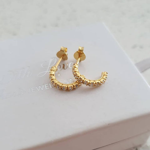 Gold half hoop earrings