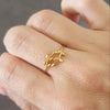 Lanie-Gold, Gold Plated 925 Sterling Silver Leaf Ring