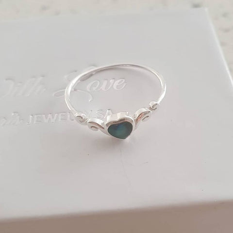 Silver heart mood ring