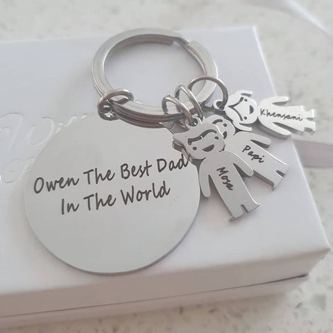 Personalized keyring with children's names