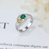 CRI103465 - 925 Sterling Silver personalized ring, names and birthstones