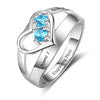 CRI103290 - 925 Sterling Silver Personalized Ring, Names & Birthstones