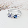 CRI103597 - 925 Sterling Silver Personalized Names & Birthstones Ring