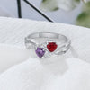 CRI103466 Sterling Silver Personalized Names & Birthstones Ring