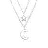 Maxinne 925 Sterling Silver Moon and Star Necklace, 7x8mm on a 45cm chain