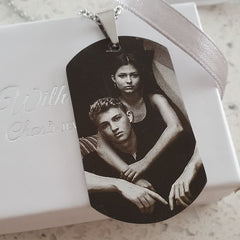 CNE105274 - Personalized Men's Photo Dog Tag Necklace, Stainless Steel