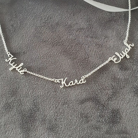 CNE107527 - 925 Sterling Silver Personalized Name Necklace, 3 Names