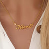 CNE103372G - Personalized Birthstone Name Necklace Gold Plated 925 Sterling Silver