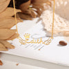 CNE107398 - Sterling Silver Crown Wing Name Necklace (Silver, Gold or Rose Gold)