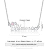CNE107186RG - Rose Gold plated Sterling Silver Birthstone & Engraved Name Necklace