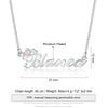 CNE107186 - 925 Sterling Silver Birthstone & Engraved Name Necklace