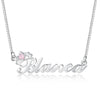 CNE107186G - Gold plated Sterling Silver Birthstone & Engraved Name Necklace