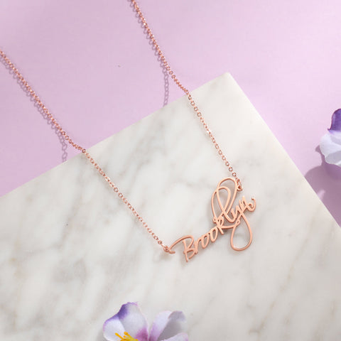 CNE107472RG - Rose Gold Plated Sterling Silver Personalized Name Necklace
