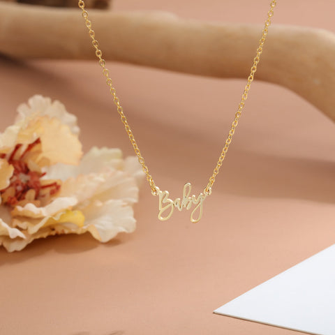 CNE107534G Personalized Name Necklace, Gold Plated 925 Sterling Silver