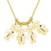 CNE106952G - Gold Stainless Steel Birthstone & Engraved Children  Necklace ( Up to 5 Pendants)