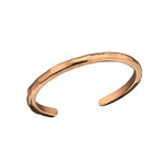 Rose Gold Plated 925 Sterling Silver Band Toe Ring, Adjustable