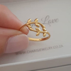 Gold leaf branch ring online jewellery shop in South Africa