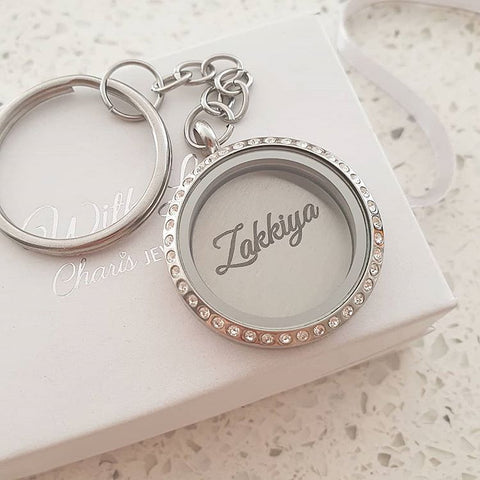 FL1+DISC - Keyring Locket with Personalized Name Disc