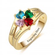 Gold personalized names and birthstones ring online shop South Africa