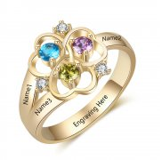 CRI103642-N2022 - Personalized Gold over 925 Sterling Silver CZ Ring