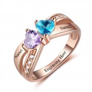 CRI103447 - Personalized Rose Gold over 925 Sterling Silver Ring