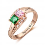 CRI103448 - Personalized Rose Gold over 925 Sterling Silver Ring