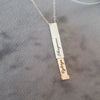 CNE103211 - Personalized Bar Necklace, Silver & Rose Gold Stainless Steel