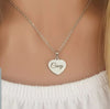 Casey Personalized Heart Necklace, Silver Stainless Steel ( READY IN 3 DAYS)