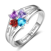 CRI102986 - 925 Sterling Silver Personalized Birthstones Ring