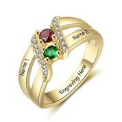 CRI103570 - Gold Plated 925 Sterling Silver Personalized Ring