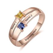 Personalized ring with names and birthstones