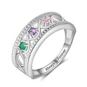 CRI103924 - 925 Sterling Silver Personalized Family Birthstones Ring