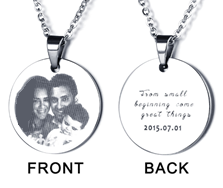 Stainless Steel Personalized Photo & Wording Necklace