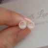 Sterling Silver Pink cat eye earrings, online jewellery store SA