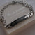J12 - CBA101977 - Men's Personalized Words and Birthstone Stainless Steel Cross Bracelet