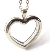 FL52 - Silver High Quality Stainless Steel Heart Locket Necklace with chain