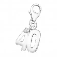 Amani 925 Sterling Silver 40th Dangle Charm