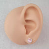 Pink stone round earrings