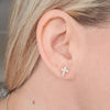 Silver CZ Cross earrings