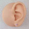 Silver pink cz earrings