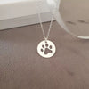Mendy 925 Sterling Silver Paw Print Necklace, 14x14mm on 45cm chain