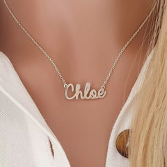 Silver name necklace