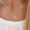 Jemma 925 Sterling Silver CZ Tree Necklace, 11x12mm on a 45cm rolo chain