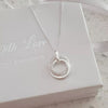 silver double circle necklace