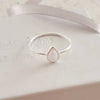 Silver pear shape ring