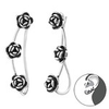  925 Sterling Silver Rose Pin Earrings
