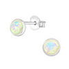 Sara 925 Sterling Silver White Opal tiny Earrings 5mm