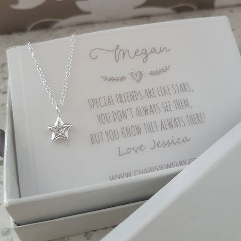 Sterling Silver Friendship star necklace gift online store in SA