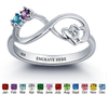 CRI101783 - 925 Sterling Silver Personalized Birthstones & inside wording infinity ring