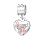 A215-C11178 - 925 Sterling Silver Sweet 16 Charm, European Charm Bead